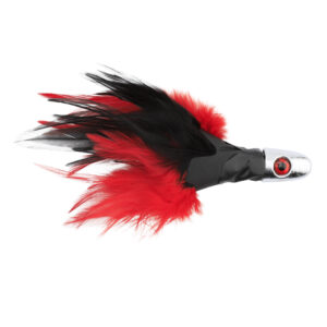 No Alibi, Trolling Feather Lure, Black/Red Skirt, 2 oz / 56.6 g Head