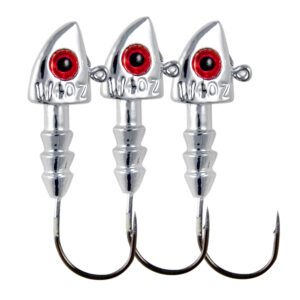 No Alibi, Alien Jig Head, Chrome Series, 1/4 oz / 7.08 g, Size #1 Hook, 3 pc