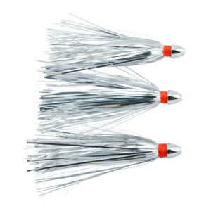 C&H, Pearl Baby Lure, Silver Tinsel Skirt, 1/8 oz / 3.54 g Head, 2.5 in / 6.35 cm, 3 pc