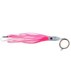 C&H, Wahoo Whacker XL Rigged & Ready, Pink/White Skirt, 6 oz / 170 g 16 in / 40.6 cm, 2 10/0 Mustad Hooks, AFW Swivel, 275 lb / 90.6 kg AFW 49 Strand Cable, 6 ft / 1.8 m