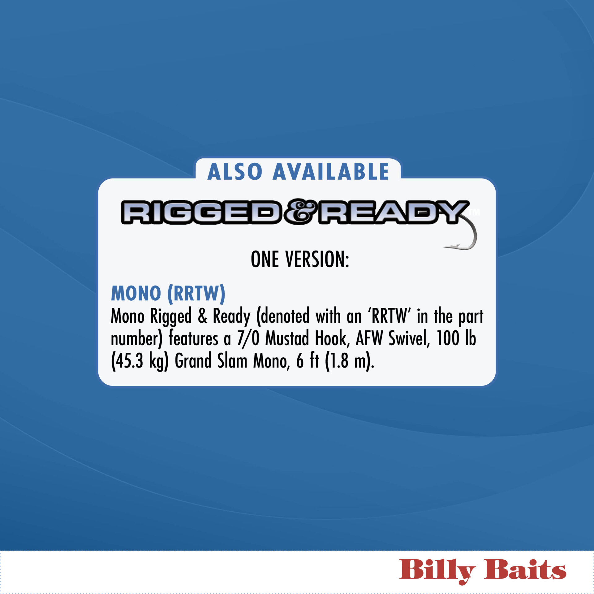 Billy Baits, Magnum Turbo Whistler Rigged & Ready, Blue/Pink/Pearl Skirt, 2 oz / 56.6 g Head, 7/0 Mustad Hook, AFW Swivel, 100 lb / 45.3 kg Grand Slam Mono Line, 6 ft / 1.8 m - Image 5