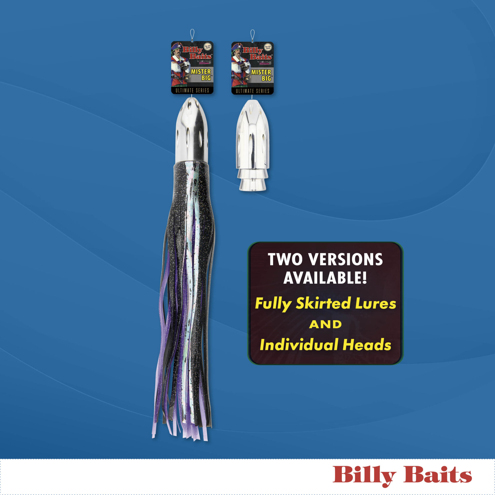 Billy Baits, Mister Big Lure, Ultimate Series, Tie on Skirt Version, Black/Red PVC Skirt, XL, 16 oz / 454 g Head, 16 in / 40.6 cm - Image 9